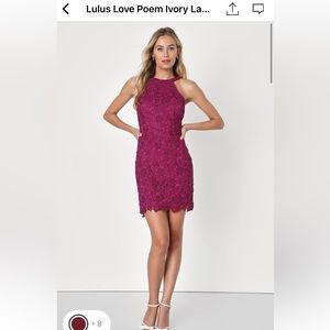 Lulu's Magenta Lace Mini Dress